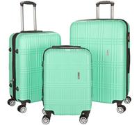 BRUBAKER Coffret de Bagages Bahamas - Set de 3 Valises de Voyage avec Un Cabine - Malettes Rigides avec Cadenas à Code, 4 roulettes et Poignées Télescopiques - Trolleys en ABS (M, L, XL - Menthe)