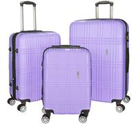 BRUBAKER Coffret de Bagages Bahamas - Set de 3 Valises de Voyage avec Un Cabine - Malettes Rigides avec Cadenas à Code, 4 roulettes et Poignées Télescopiques - Trolleys en ABS (M, L, XL - Violet)