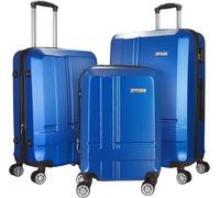 BRUBAKER Coffret de Bagages New York - Set de 3 Valises de Voyage avec Un Cabine - Malettes Rigides avec Cadenas à Code, 4 roulettes et Poignées Ergonomiques - Trolleys en ABS (M, L, XL - Bleu Foncé)