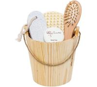BRUBAKER Coffret de Bain Bien-être dans joli Baquet en bois - 5 Pièces - Pour Femmes ou Hommes