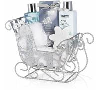 BRUBAKER Coffret de Bain Chariot d'Argenté - Winter Wonder Présent Noël - 6 Pcs