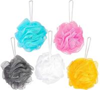 BRUBAKER Cosmetics - 5x Premium Eponge pour gommage ou massage Eponge de bain Eponge de douche avec crochet - mélange de couleurs
