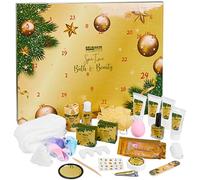 BRUBAKER Cosmetics - Calendrier de l'Avent/Noël 2024 - Contient 24 Produits de Bain & Beauté - Coffret XXL de Bien-être - Idée cadeau Femme & Fille - Doré
