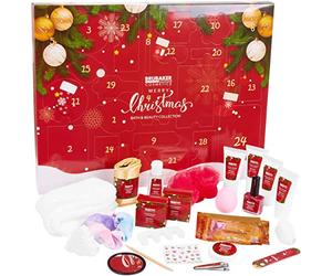 BRUBAKER Cosmetics - Calendrier de l'Avent/Noël - Contient 24 Produits de Bain & Beauté - Coffret XXL de Bien-être - Idée cadeau Femme & Fille - Rouge