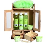 BRUBAKER Cosmetics - Coffret de bain - Aloe vera - 10 Pièces - Armoire en Bois - Idée cadeau