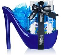 BRUBAKER Cosmetics - Coffret de bain & beauté de luxe - Myrtille - 6 Pièces - Escarpin décoratif - Bleu - Idée cadeau Femme