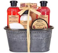 BRUBAKER Cosmetics - Coffret de bain & douche - Fleur de coquelicot - 7 Pièces - Bassine vintage décorative - Idée cadeau