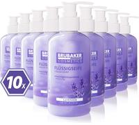 BRUBAKER Cosmetics Lotion lavante pour les mains Savon liquide en distributeur pratique - nettoie en douceur et hydrate, lavande, paquet de 10 (10 x 240 ml)
