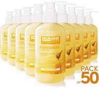 BRUBAKER Cosmetics Lotion lavante pour les mains Savon liquide en distributeur pratique - nettoie en douceur et hydrate, Lait Miel, paquet de 50 (50 x 240 ml)