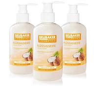 BRUBAKER Cosmetics - Savon Liquide - Noix de Coco - Pour des Mains Hygiéniquement Propres - Formule Extra Douce et Hydrate - (Lot de 3 x 240 ml)