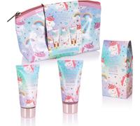 BRUBAKER Cosmetics Set de bain et de douche licorne 4 pièces Cherry Blossom - Set cadeau au parfum de fleurs de cerisier dans une trousse de toilette