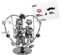 BRUBAKER Couple de mariés sur une balançoire - cadeau d'argent créatif ou cadeau photo - carte de vœux incluse