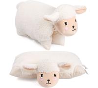 BRUBAKER Coussin doudou Mouton - 2 en 1 peluche et coussin doudou - 40 x 30 cm Coussin décoratif, Beige