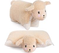 BRUBAKER Coussin doudou mouton - 2 en 1 peluche et coussin doudou - 40 x 30 cm Coussin décoratif, marron