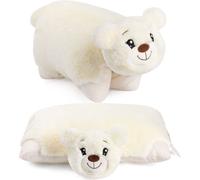 BRUBAKER Coussin Ours en peluche - 2 en 1 Ours en peluche et coussin doudou - 40 x 30 cm Peluche - Teddy, Beige