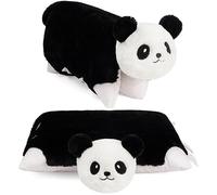 BRUBAKER Coussin Panda - 2 en 1 Peluche et Coussin - 40 x 30 cm - Déployable pour Enfants avec Velcro - Noir et Blanc