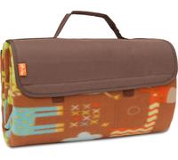 BRUBAKER Couverture de pique-nique polaire avec fond PEVA imperméable 150 x 135 cm Marron avec animaux Vert Jaune