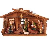BRUBAKER Crèche de Noël - 40 cm Crèche de table Figurine de Noël peinte à la main Figurines de Jésus, Marie, Joseph et les Rois Mages - Figurine de crèche Décoration de table