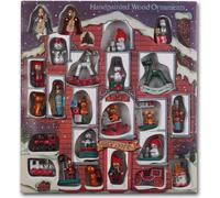 BRUBAKER Décorations d'arbre de Noël en bois, figurines jusqu'à 7,5 cm, peintes à la main Set de 24 pièces