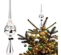 BRUBAKER Dentelle de sapin de Noël - Dentelle de sapin de Noël - 35 cm Dentelle de sapin de Noël - Dentelle de sapin de Noël - Décorations de sapin de Noël, argent