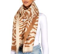 BRUBAKER Écharpe Cashmirillo à Motif Zèbre - 70 x 200 cm - Chaude, Confortable et Oversize - Essentiel Élégant pour l'Automne et l'Hiver pour Femmes - Douceur du Cachemire - Marron et Beige