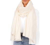 BRUBAKER Echarpe Cashmirillo - Echarpe en laine surdimensionnée pour femmes et hommes - 100 x 200 cm - Chaude et douillette - Echarpe de couverture pour automne/hiver, Blanc