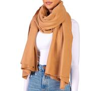 BRUBAKER Echarpe Cashmirillo - Echarpe en laine surdimensionnée pour femmes et hommes - 100 x 200 cm - Chaude et douillette - Echarpe de couverture pour l'automne/hiver, marron
