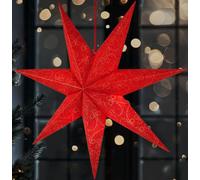 BRUBAKER Étoile de Noël intérieure 60 cm - Étoile de l'Avent à LED Suspendue - Étoile lumineuse à suspendre, rouge