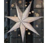 BRUBAKER Étoile de Noël intérieure 60 cm - Étoile de l'Avent à LED Suspendue - Étoile lumineuse à suspendre, argentée