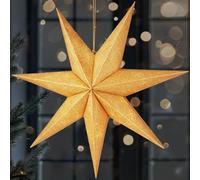 BRUBAKER Étoile de Noël intérieure 60 cm - Étoile de l'Avent LED suspendue - Étoile lumineuse à suspendre, or
