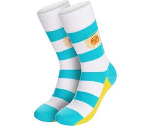 BRUBAKER Fan Chaussettes d'Argentine pour Hommes - Drapeau - Motif amusant - Chaussettes d'équipage - Taille unique EU41-45 - Cadeau Fans de Football Footballeur