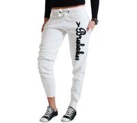 BRUBAKER Femmes Fitness Workout Pantalon Jogging Blanc Taille M
