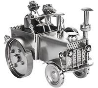 BRUBAKER Figurine à Vis Tracteur avec Chauffeur et Chien - Tracteur Tracteur Figurine en Fer Homme en Métal - Travail Manuel Figurine en Métal Cadeau pour Agriculteur