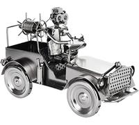 BRUBAKER Figurine de Vis Camion de Pompier - Figurine de Fer de Pompier Homme en Métal - Camion de Pompier Ancien - Travail Manuel Figurine en Métal Cadeau pour Pompier