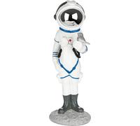 BRUBAKER Figurine décorative Astronaute avec petit oiseau - 30 cm Figurine de l'espace - Statue moderne peinte à la main - Astronaute blanc, argenté