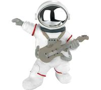 BRUBAKER Figurine décorative Astronaute Guitariste - 17 cm Figurine de l'espace avec guitare - Statue moderne peinte à la main pour musicien - Blanc, Argent