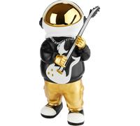 BRUBAKER Figurine décorative Astronaute Guitariste avec guitare électrique - 24 cm Figurine de l'espace - Statue peinte à la main - Or, noir et blanc