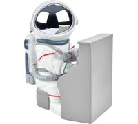 BRUBAKER Figurine décorative Astronaute Pianiste - 16 cm Figurine de l'espace avec piano - Statue moderne peinte à la main pour musicien - Blanc, Argent