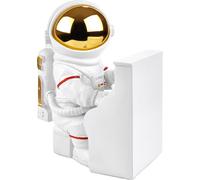 BRUBAKER Figurine décorative Astronaute Pianiste - 16 cm Figurine de l'espace avec piano - Statue moderne peinte à la main pour musicien - Blanc, Or