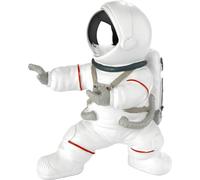 BRUBAKER Figurine décorative Astronaute se battant dans une pose de karaté - 17 cm Figurine de l'espace - Statue moderne peinte à la main - Blanc, Argent