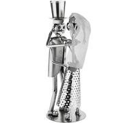 BRUBAKER Figurine en Écrous de Couple de Mariés - Mariée avec Voile et Marié avec Cylindre S'Enlacent - Artisanat Figurine en Métal - Cadeau pour Mariage ou Fiançailles - Figurine Déco