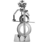 BRUBAKER Figurine en Écrous de Musicien avec Violoncelle - Figurine Artisanale en Métal Violoncelliste - Figurine en Métal Musicien à Cordes Décoration Cadeau pour Violoncelliste