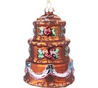 BRUBAKER Gâteau Coloré- Boule de Noël en verre peinte à la main - Décorations de Noël Figurines amusantes Pendentif Déco Boule d'arbre - env. 11 cm