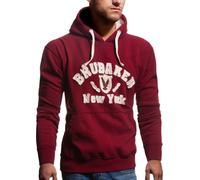 BRUBAKER Herren Sweatshirt mit Kapuze N.Y. Eagle Bordeaux Gr. XL