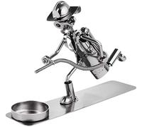 BRUBAKER Homme à Vis Pompier avec Porte-Bougie à Réchaud - Figure en Fer Fait Main Homme en Métal - Figure en Métal Cadeau pour Les Pompiers Femmes Pompiers