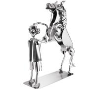 BRUBAKER Homme à visser Cheval sur deux pattes - Travail manuel figurine en fer - Cadeau pour cavalier, cavalière, sportif équestre, éleveur