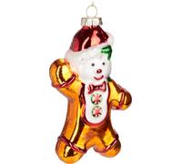 BRUBAKER Homme en pain d'épices brun - Boule de Noël en verre peinte à la main - Décorations de Noël Figurines Drôles Pendentif Déco Boule d'arbre - 12,7 cm
