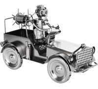 BRUBAKER Homme vis camion de pompier - Figurine en fer de pompier - Oldtimer Véhicule de lutte contre l'incendie - Travail manuel Figurine en métal Cadeau pour pompier
