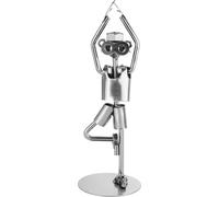 BRUBAKER Homme vis Yoga - Sport Figurine en fer argenté Homme en métal - Travail manuel Figurine en métal Décoration - Cadeau pour yogi