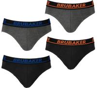 Brubaker Hommes Slip Pack de 4 - Sous-vêtements confortables pour hommes avec taille élastique - Sous-vêtements stretch unis en coton et Lycra®